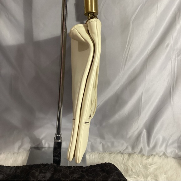 GUCCI Cream Calf Skin Leather Drawstring Hobo Shoulder Bag 109147 - Picture 4 of 14